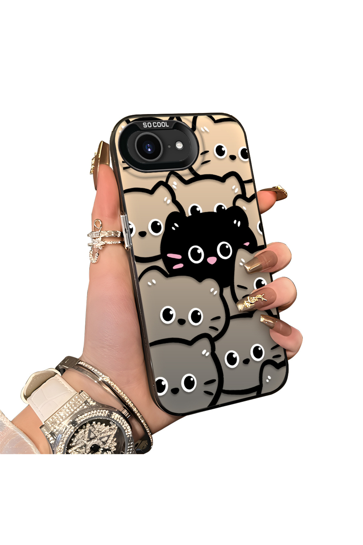 hard Acrylic Back Silicone Edge Lens Protection Case Compatible with iPhone 16e/17e