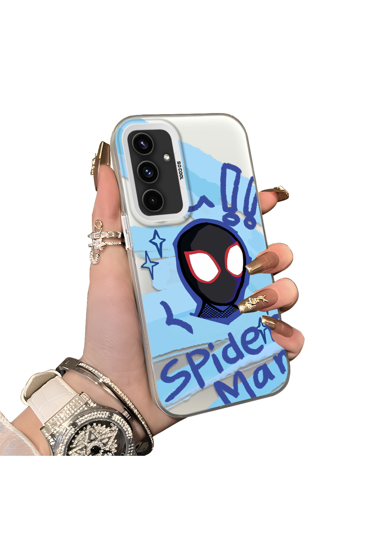 Samsung Galaxy A54 Compatible Silicone Edge Acrylic Rear Spiderman Protective Case