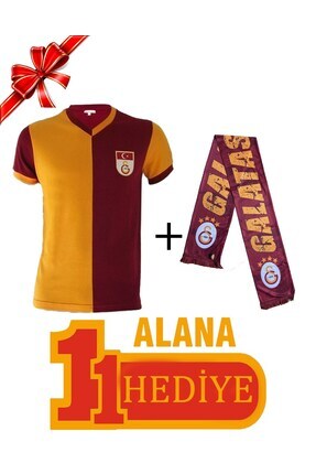Galatasaray Orijinal Metin Oktay T-Shirt Kırmızı Atkı Hediyeli