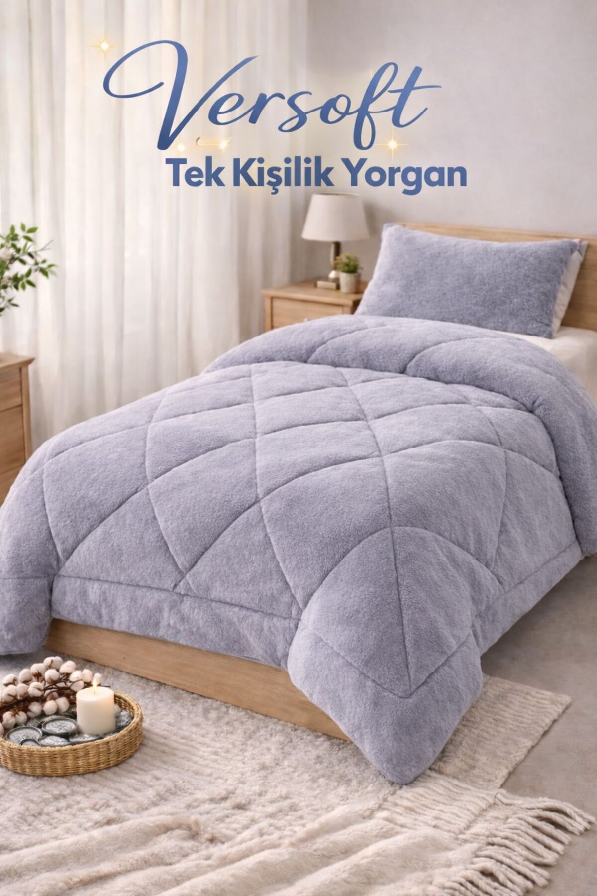 SHAL HOME Wellsoft Tek Kişilik Çift Taraflı Yorgan