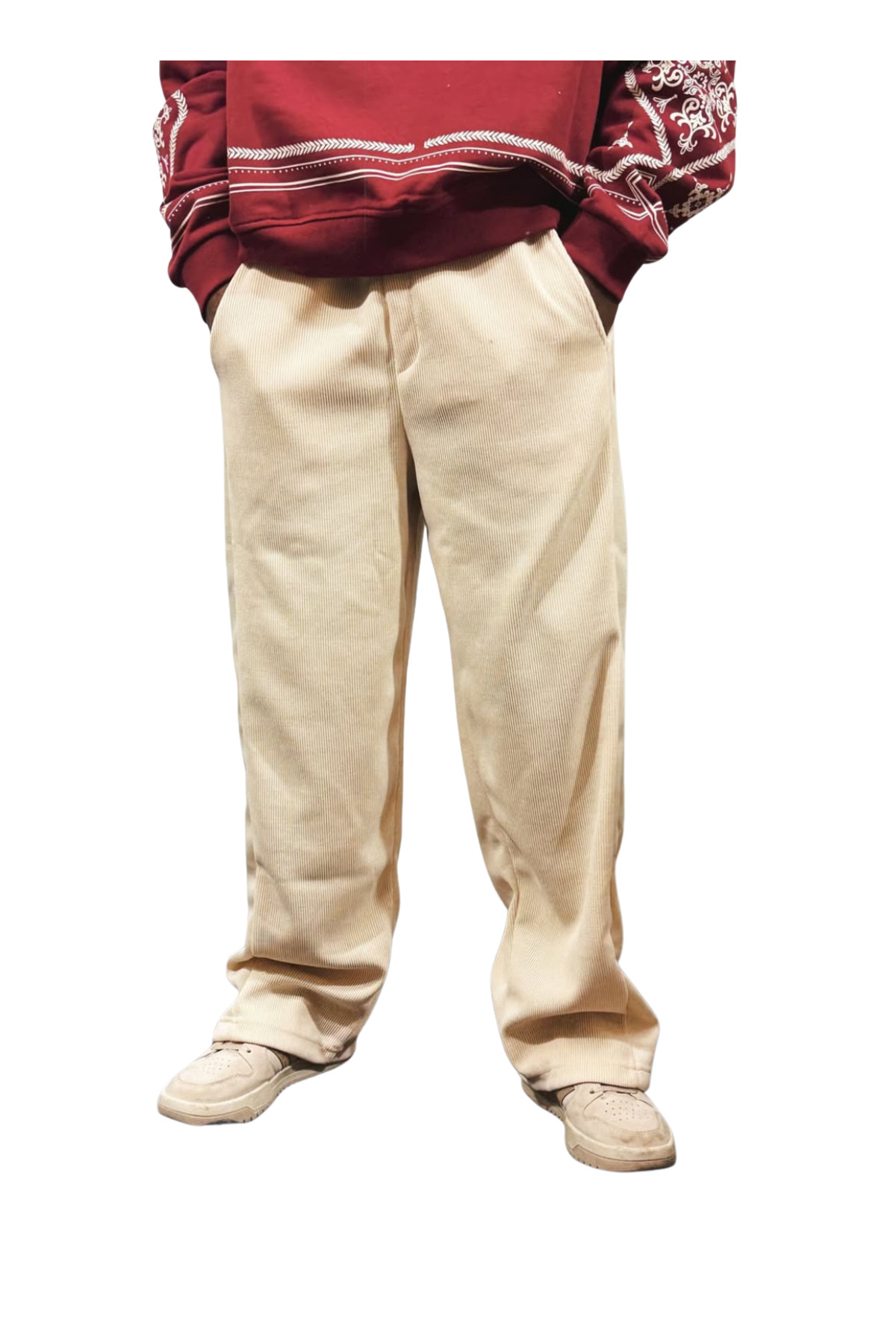 jaceyjace Fitilli Kadife Spor Pantolon