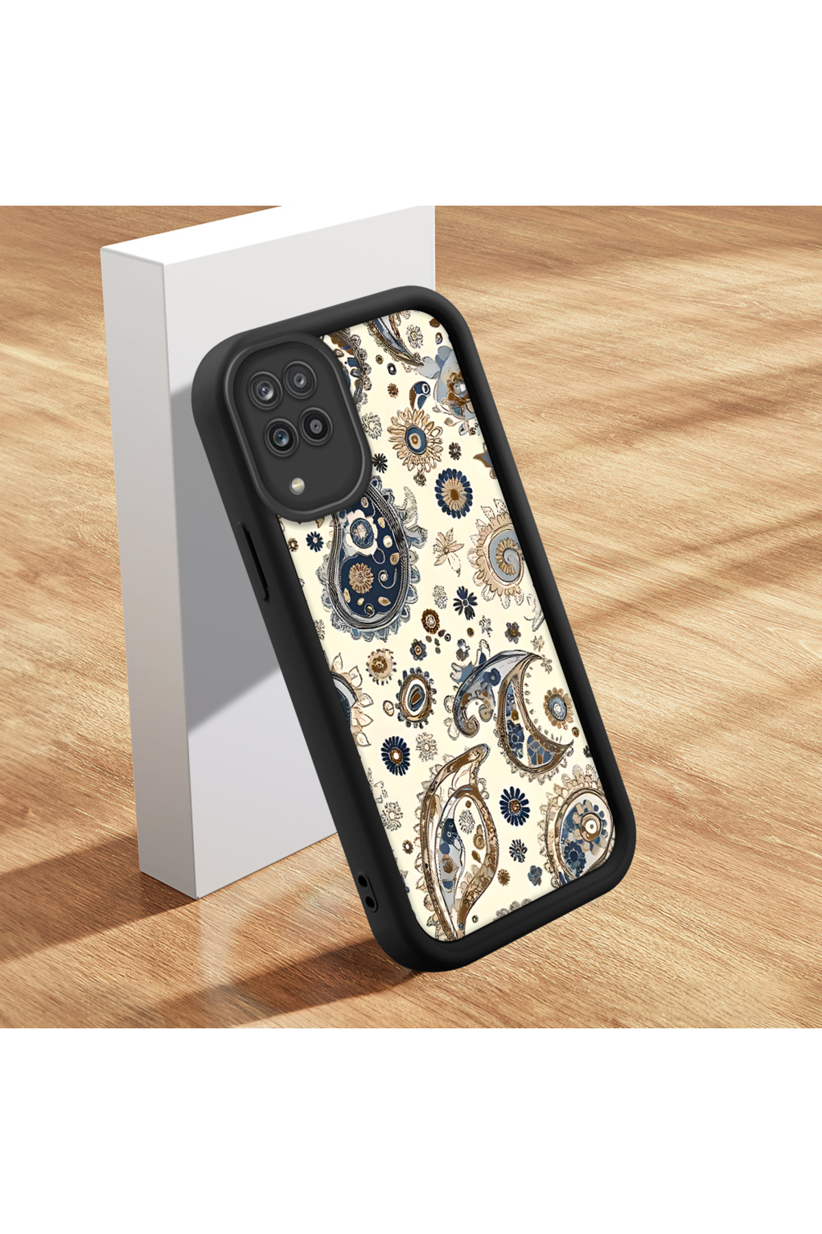 Soft Silicone Phone Case Anti Fall Vintage Pattern Compatible with Samsung Galaxy A12/M12