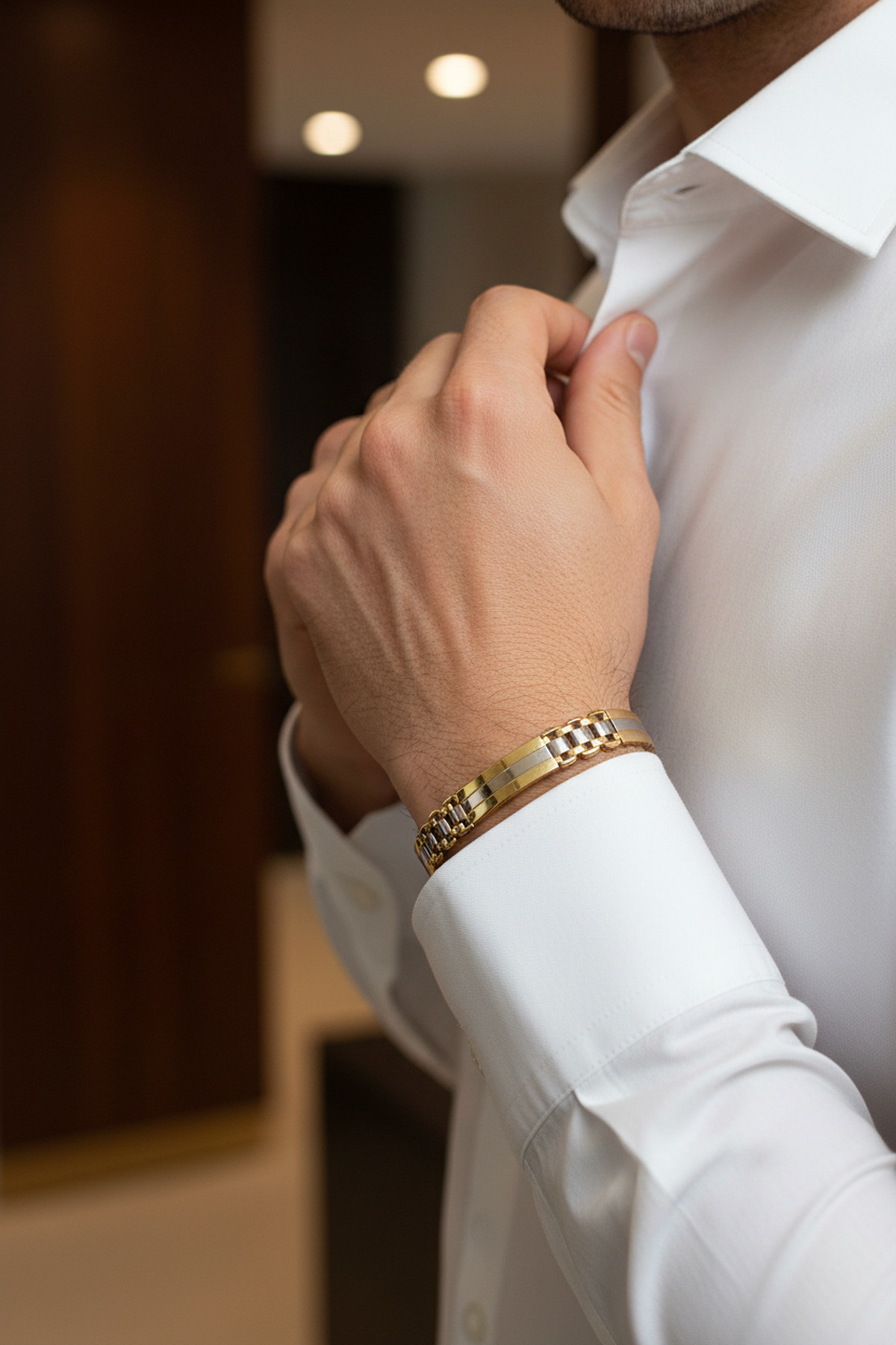 Utku Kuyumculuk 14 AYAR KORDON MODEL TASARIM ERKEK BİLEKLİK