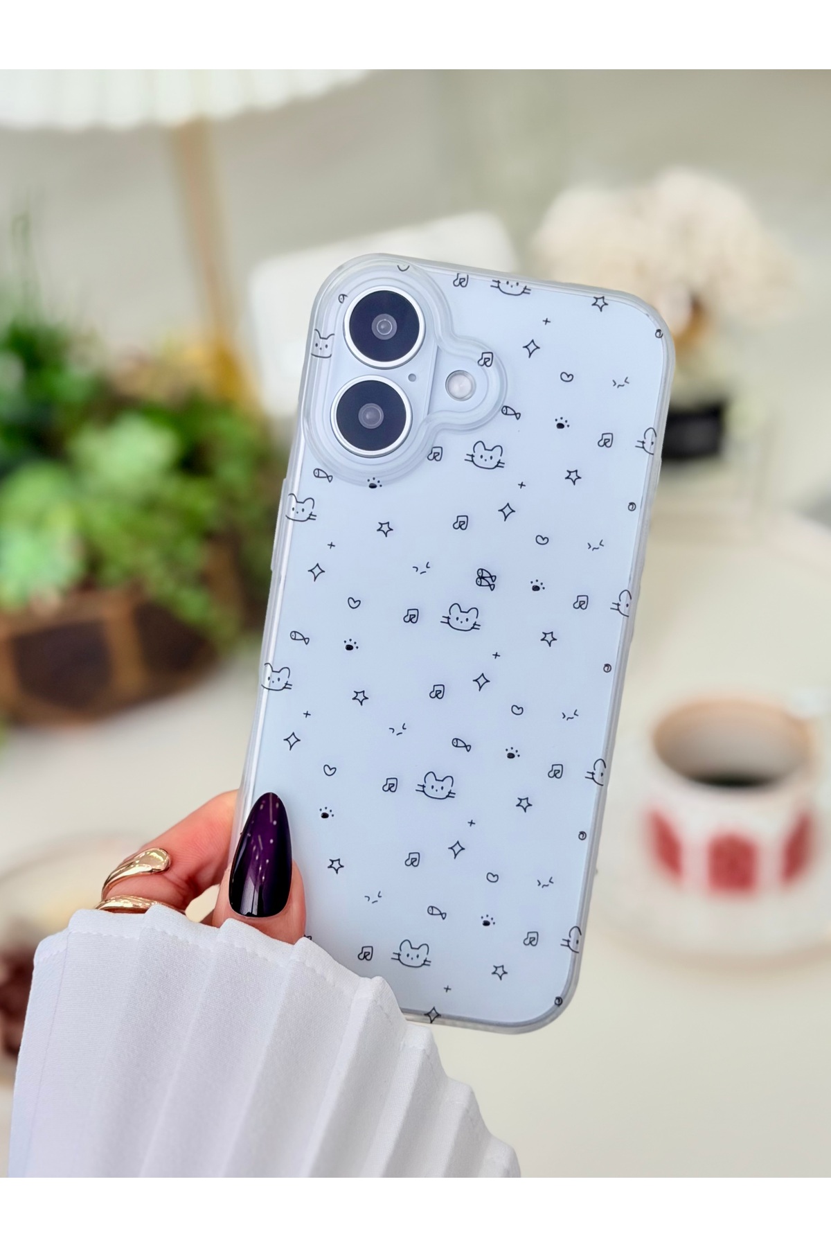 Iphone 16 Compatible MATTE PRINT Fingerprint Free Transparent Case