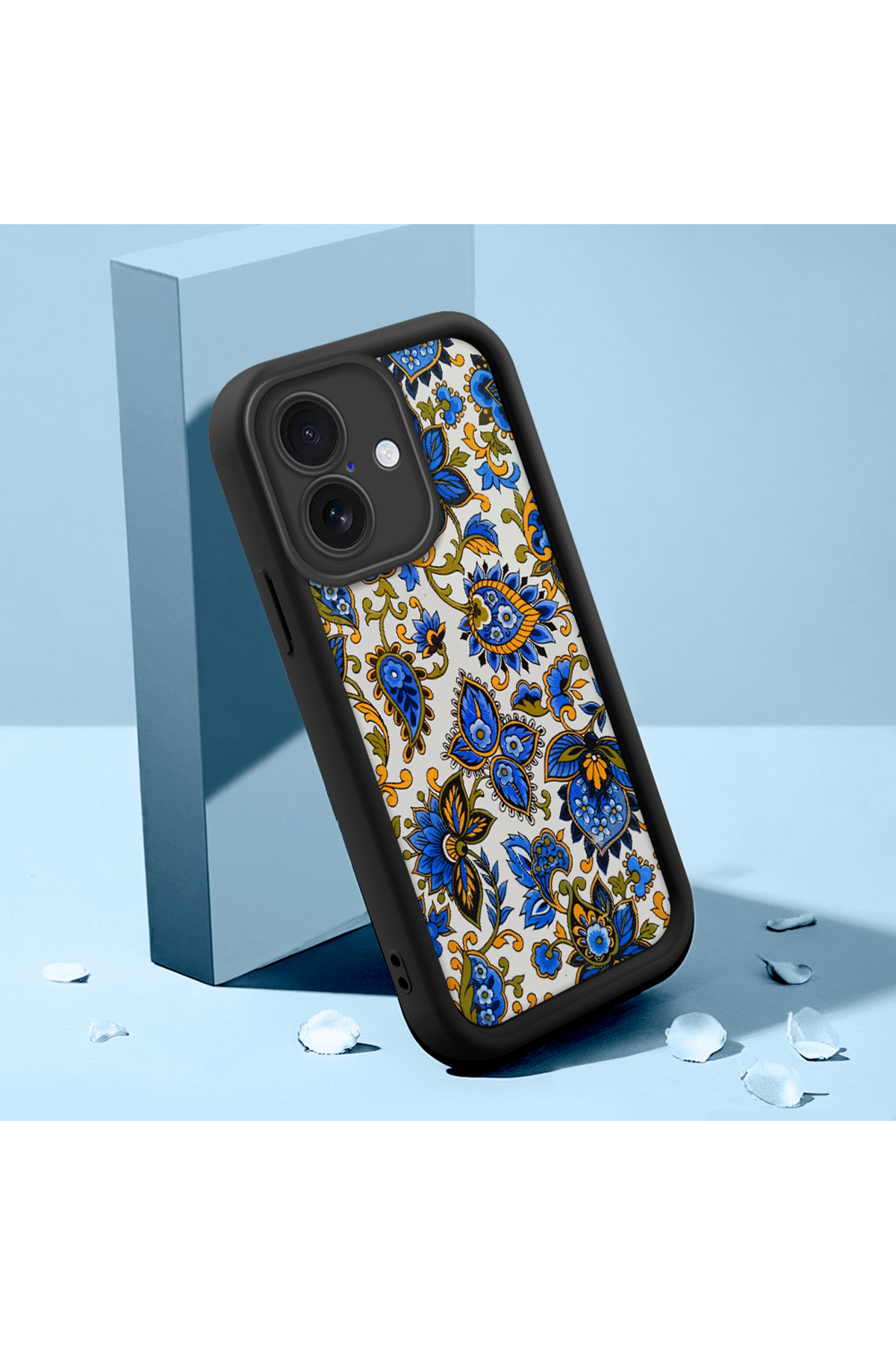 iPhone 16 Compatible Soft Silicone Phone Case Anti Fall Vintage Pattern