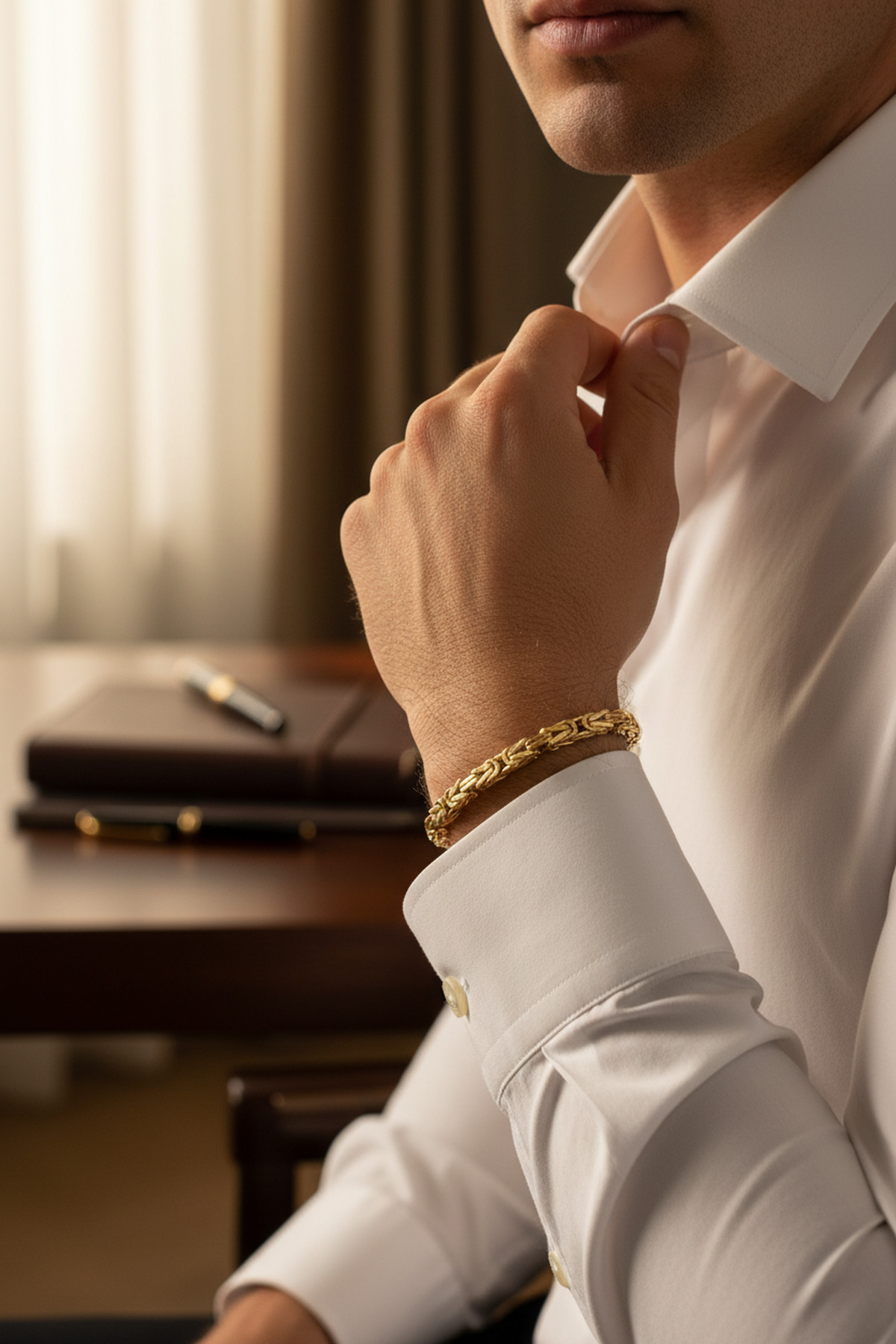 Utku Kuyumculuk 14 AYAR KALIN KRAL ZİNCİR BİLEKLİK