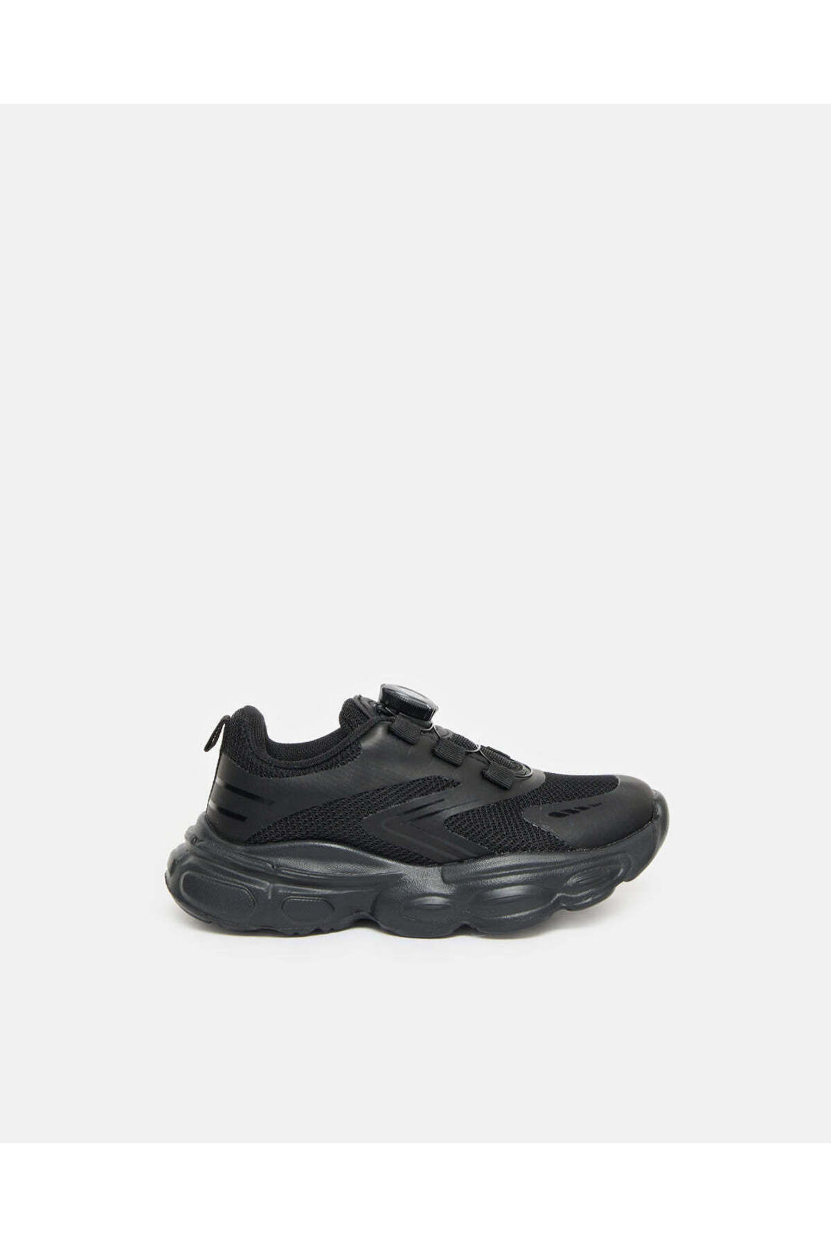 REDTAG Boys Black Quick Draw Lacing Sneakers