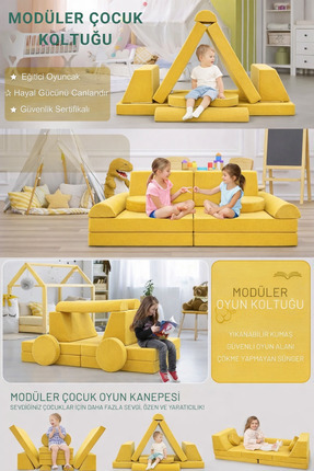 SABY 10 Parça Lego Modüler Bebek ve Çocuk 2'li Koltuğu