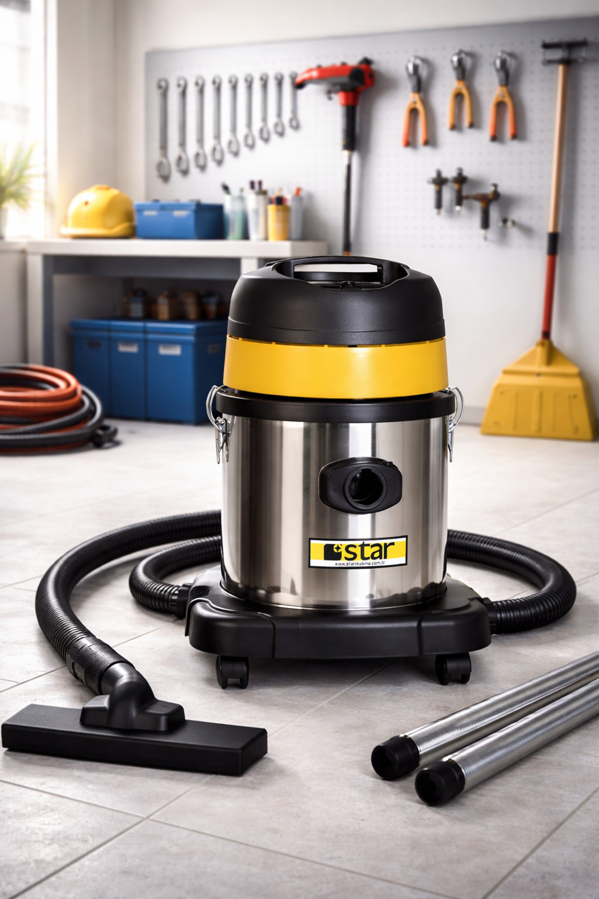 STAR MAKİNA Islak Kuru Profesyonel Elektrik Süpürgesi Plastik Star 20 WDM