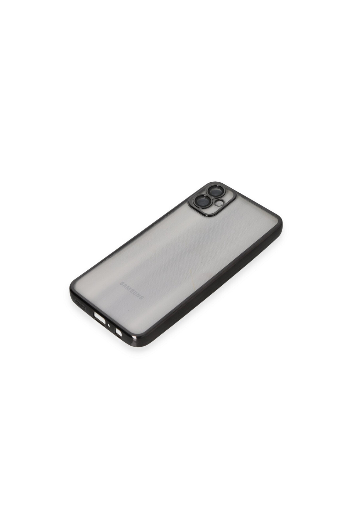 Samsung Galaxy A05 İçin Uyumlu 3D Kamera Korumalı Şeffaf Tasarım Bumper Kılıf