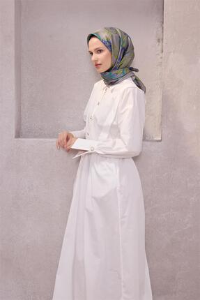 Belli ÇİÇEKLİ DESEN İPEK EŞARP 4207D (TWILL) GRİ - 83