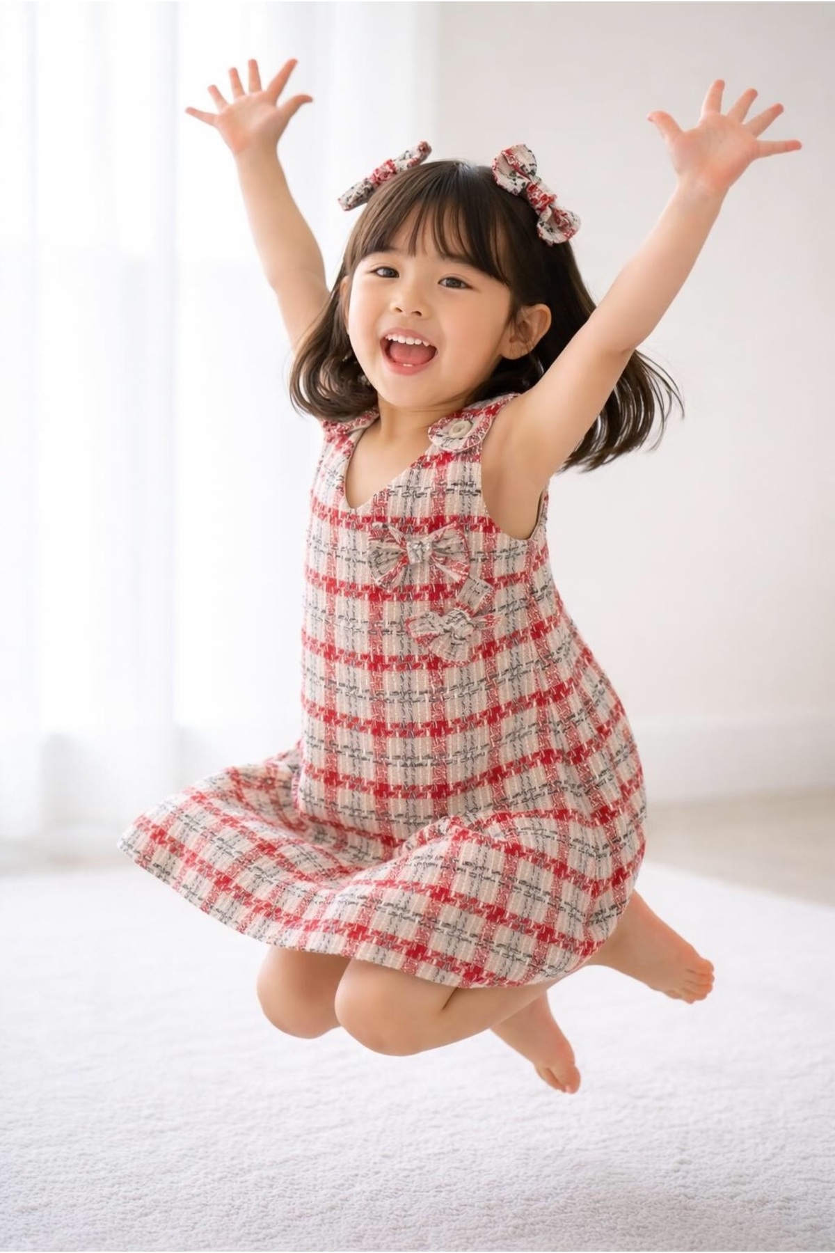 snmbutik Kız Çocuk Şanel Kumaş Askılı Elbise fotoğrafı 3 (önizleme)
