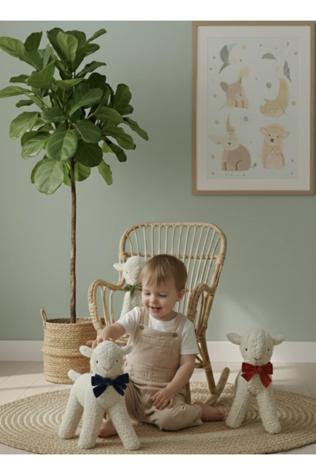 Tuğba Kuğu Fiyonklu Kuzu - Uyku Arkadaşı | Peluş Oyuncak fotoğrafı 5 (önizleme)