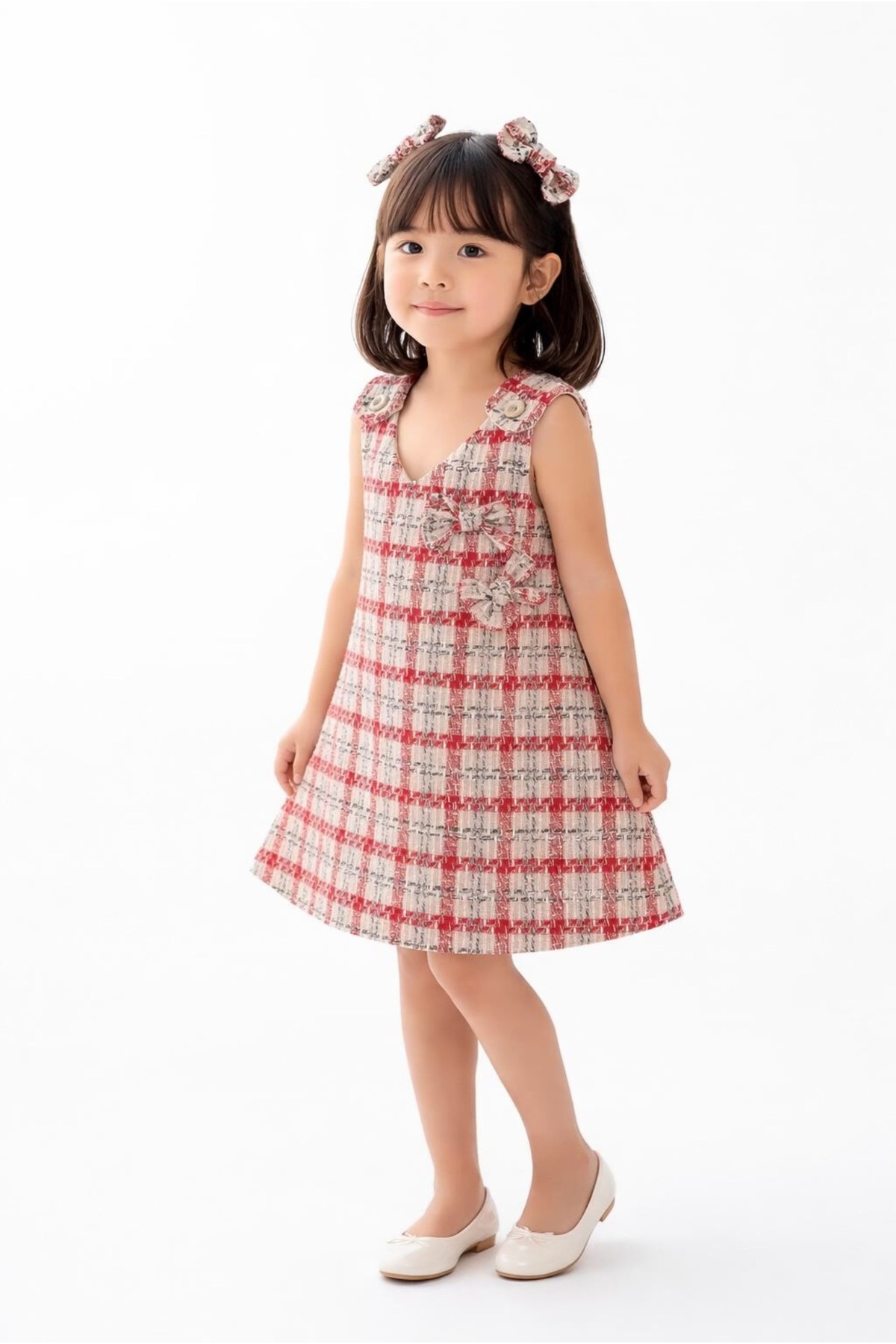 snmbutik Kız Çocuk Şanel Kumaş Askılı Elbise fotoğrafı 5 (önizleme)