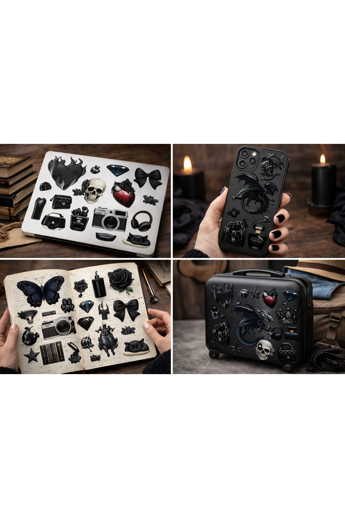 Limitless Design Dark Aesthetic Sticker Seti 30x22 cm – Gothic, Siyah ...