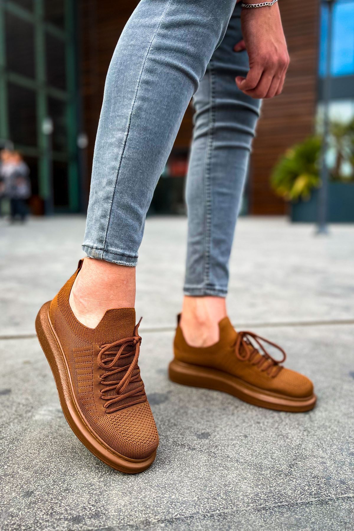 کفش مردانه RT Tricot مدل CH307 رنگ قهوه‌ای