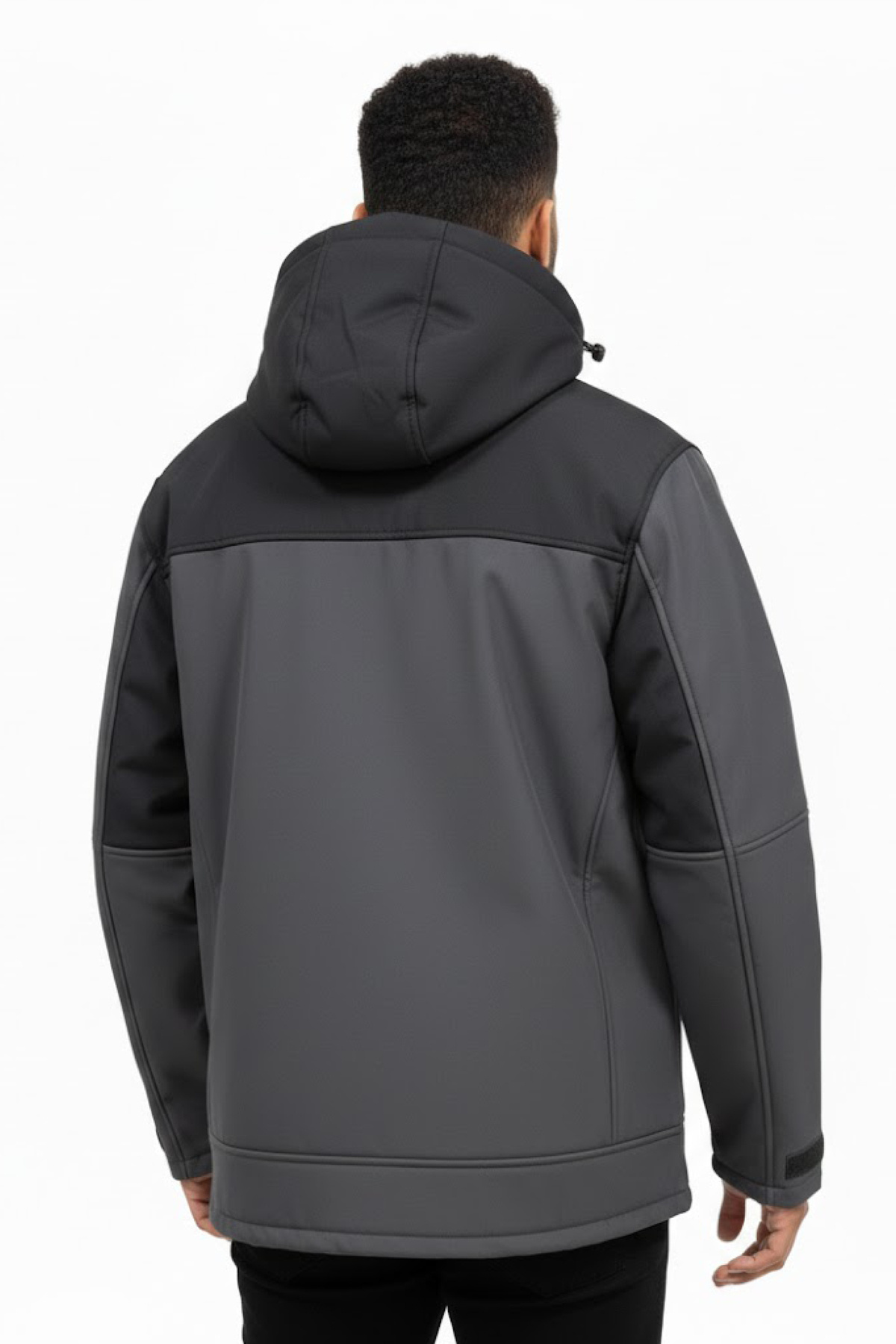 کت تاکتیکال اسپرت خاکستری مشکی ژاکت Softshell Water Repellent — خاکستری PARÇALISOFT — تصویر 2 از 4