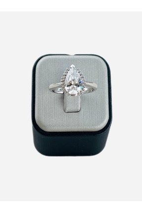Turkuaz Silver Damla Pırlanta Yüzük