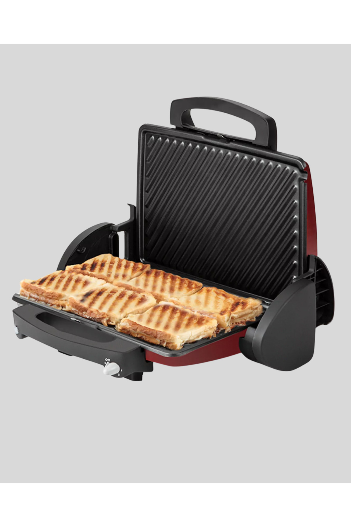 Sepetink Tost Makinesi Kırmızı Döküm Plaka 6+ Dilim Çok Kapasiteli Izgara