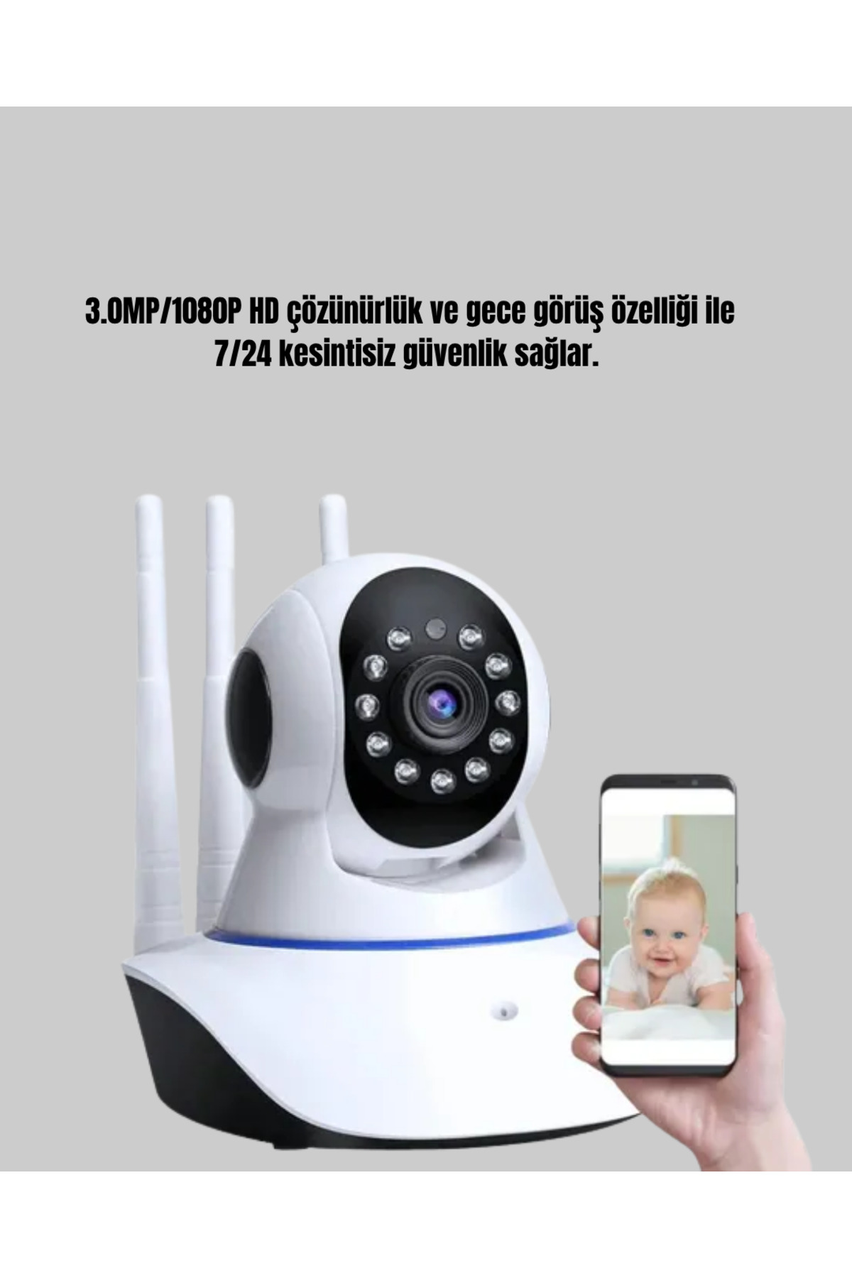 Sepetink HD IP Kamera – Gece Görüşlü, Hareket Sensörlü, Mobil Takip ve Çift Yönlü Ses fotoğrafı 5 (önizleme)