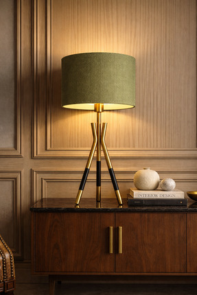 EvLight Royal Tripod Eskitme Haki Yeşil Abajur