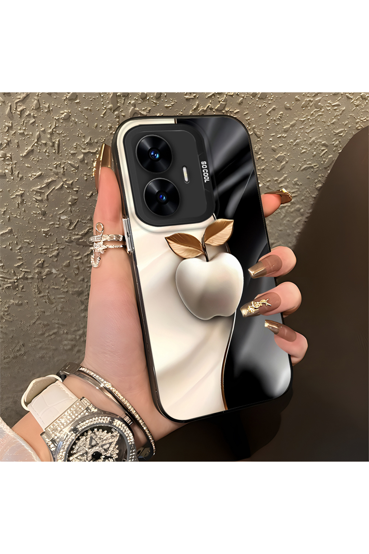 Realme C55 Compatible Case Hard shell Anti Fall Phone Case Apple Pattern