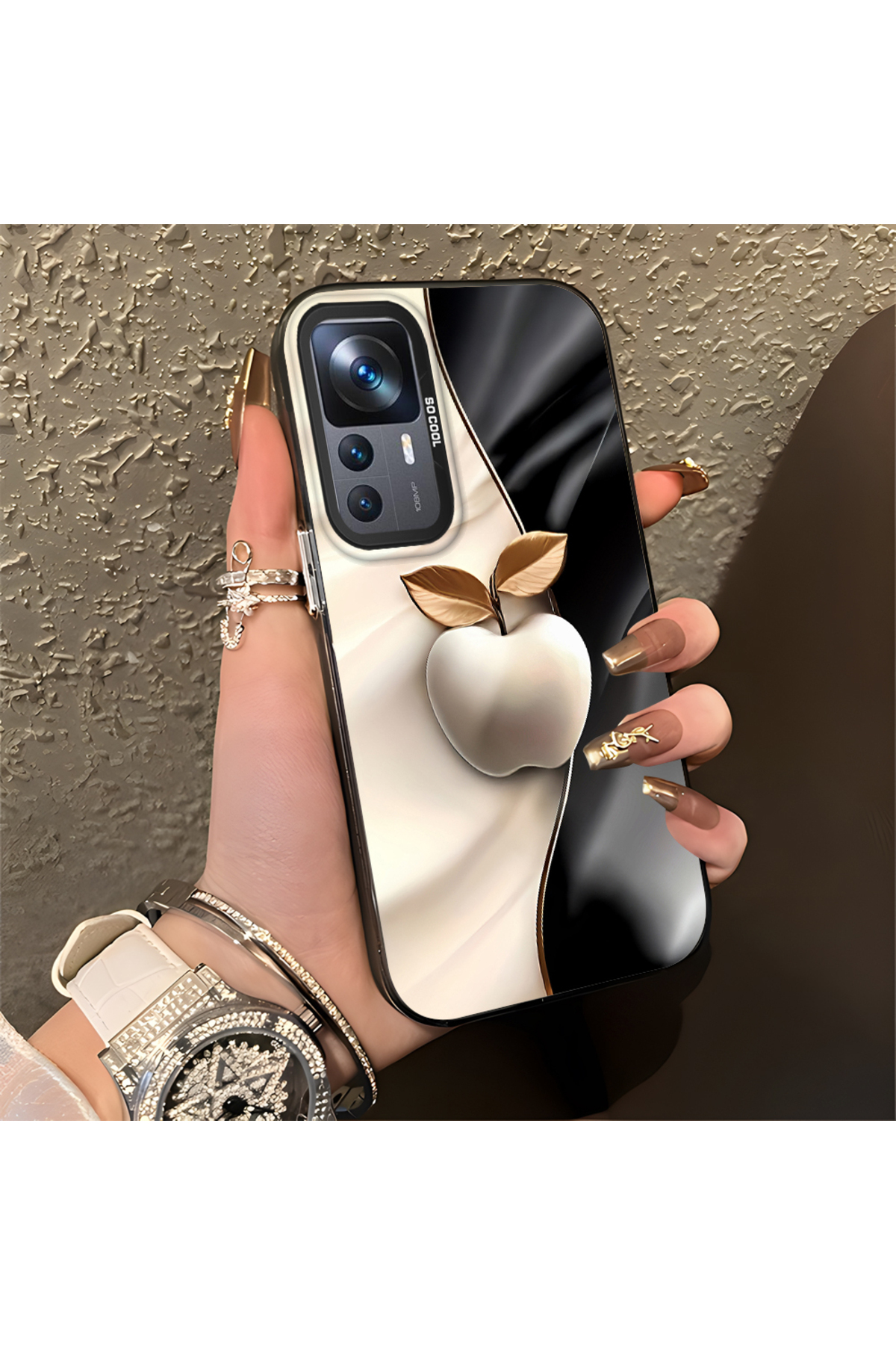 Xiaomi Mi 12T Compatible Case Hard shell Anti Fall Phone Case Apple Pattern