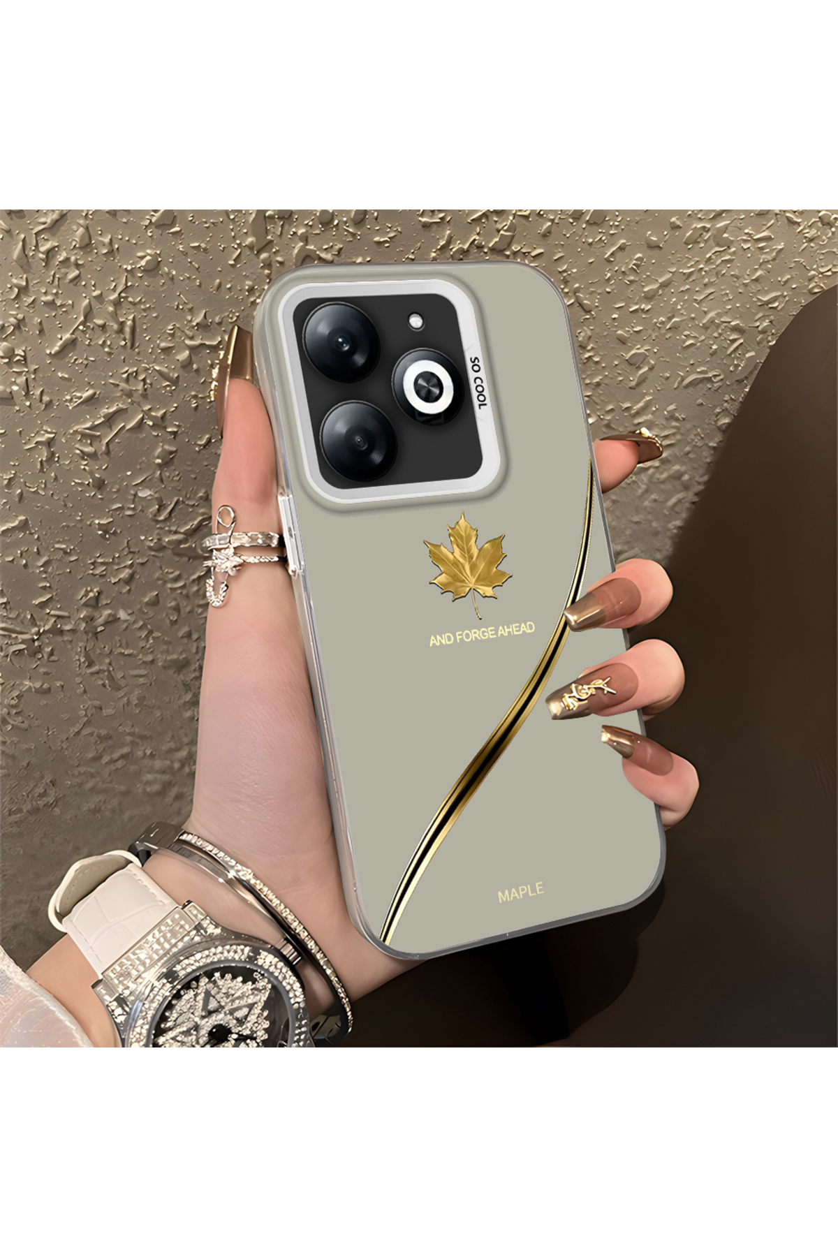 Infinix Hot 40i Compatible Case Hard shell Anti Fall Phone Case Apple Pattern