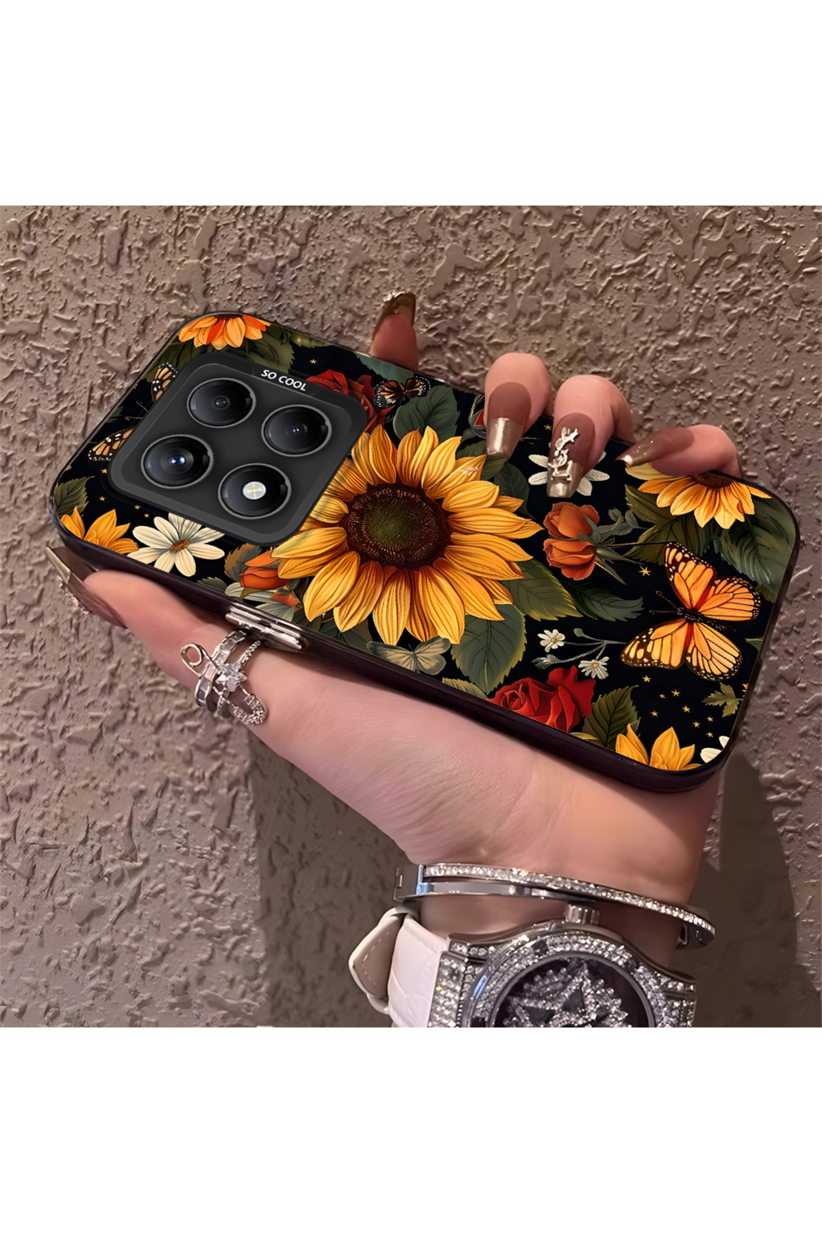 Xiaomi Redmi Note 14 Pro 4G Compatible Phone Case Camera protection Hard Back Anti Fall Fresh flowers