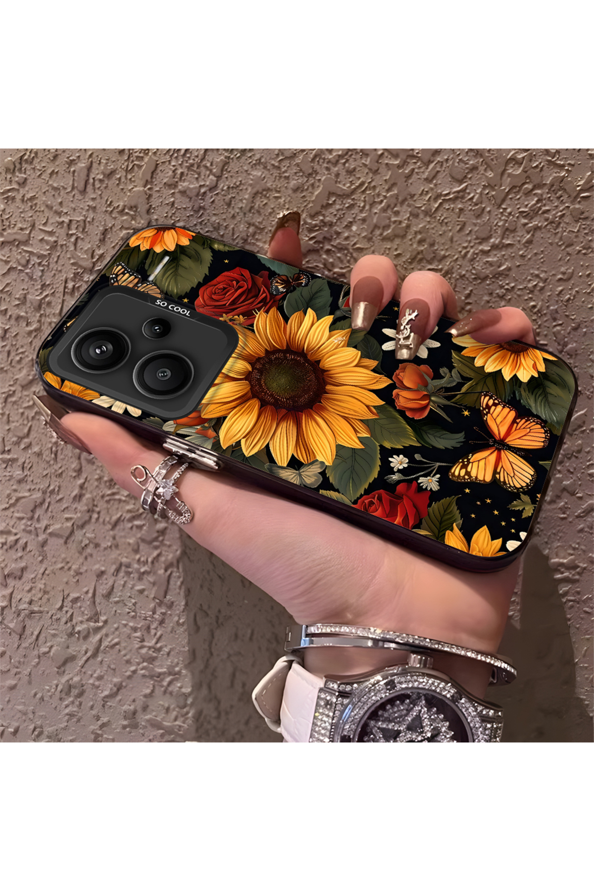 Xiaomi Redmi Note 13 Pro Plus+ 5G Compatible Phone Case Camera protection Anti Fall Fresh flowers