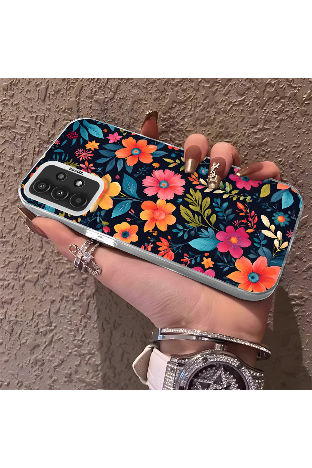 Samsung Galaxy A13 Compatible Phone Case Camera protection Hard Back Anti Fall Fresh flowers