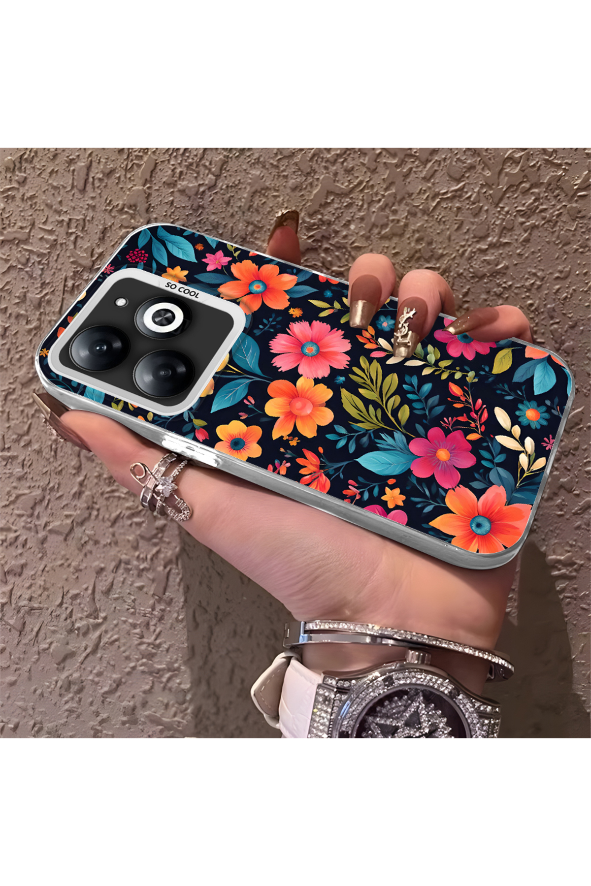 Infinix Hot 40i Compatible Phone Case Camera protection Hard Back Anti Fall Fresh flowers