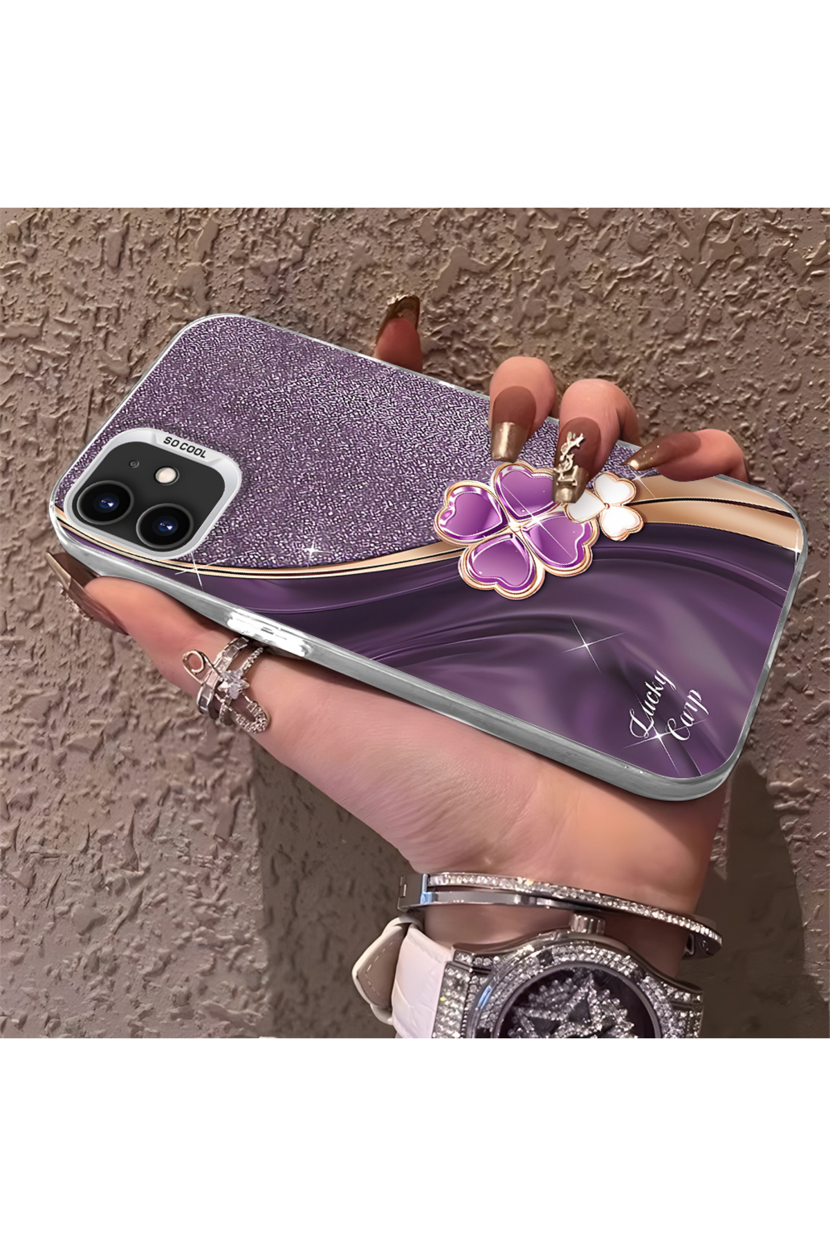 iPhone 12 Compatible Phone Case Hard Rear Anti Fall chance clover