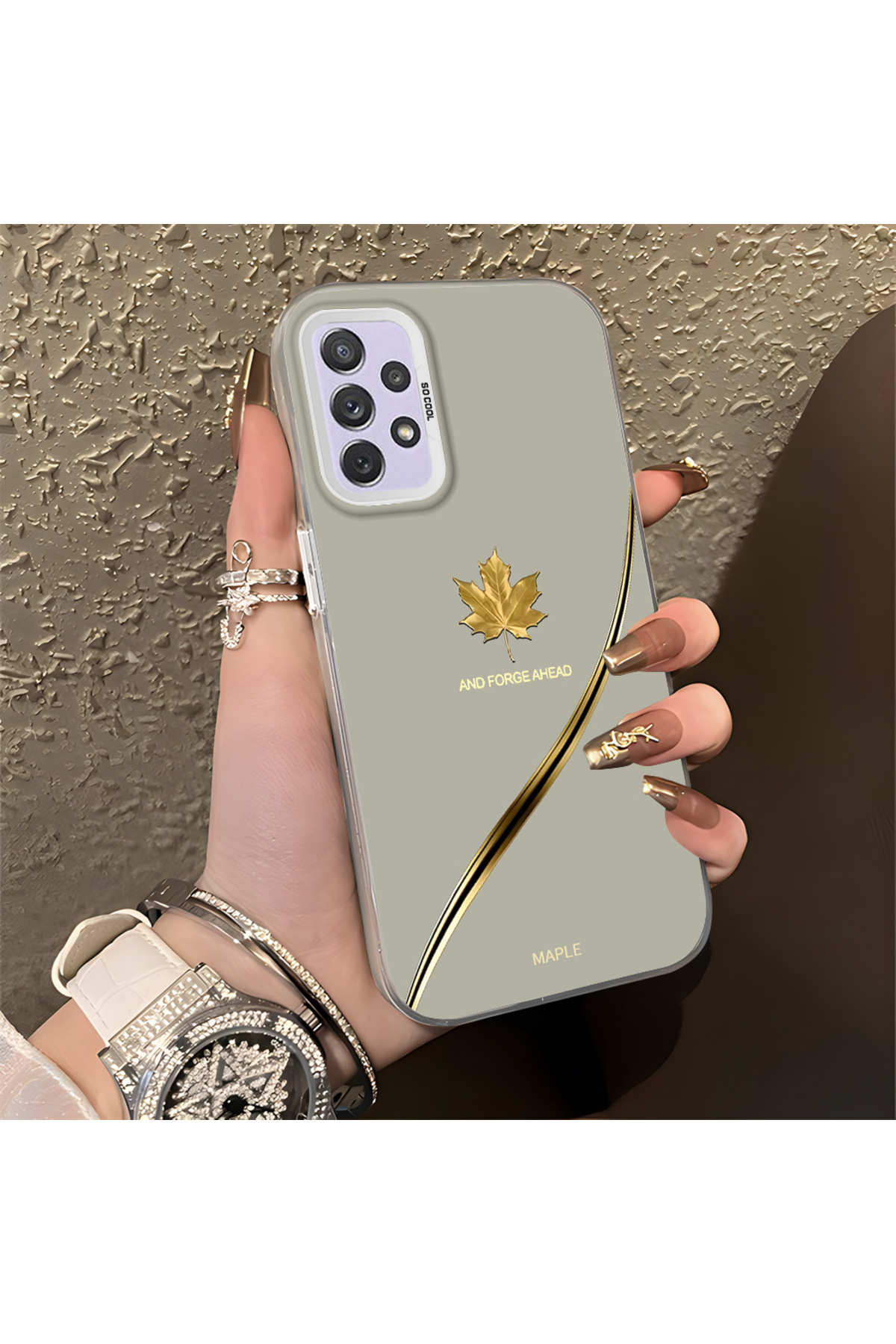 Samsung Galaxy A72 Compatible Case Hard shell Anti Fall Phone Case Apple Pattern