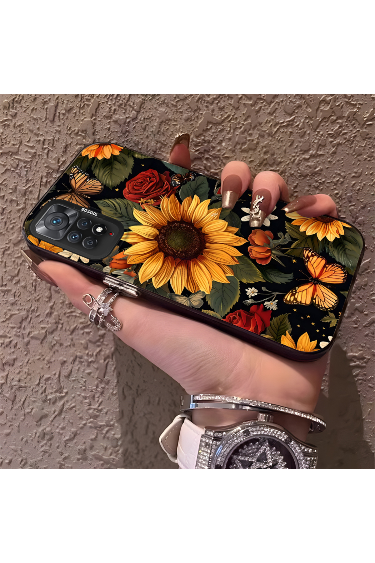 Xiaomi Redmi Note 12 Pro 4G Compatible Phone Case Camera protection Hard Back Anti Fall Fresh flowers