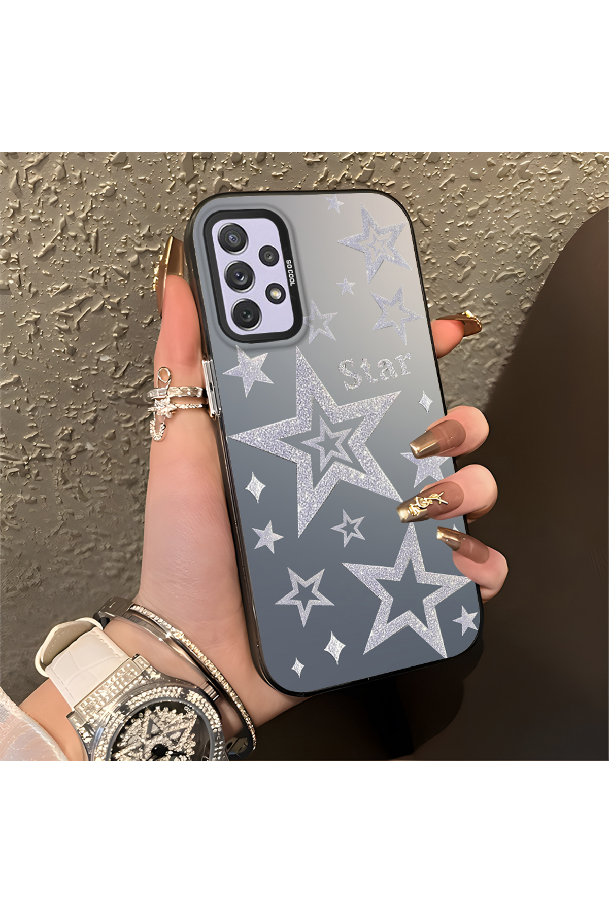 Samsung Galaxy A72 Compatible Case Hard shell Anti Fall Phone Case star