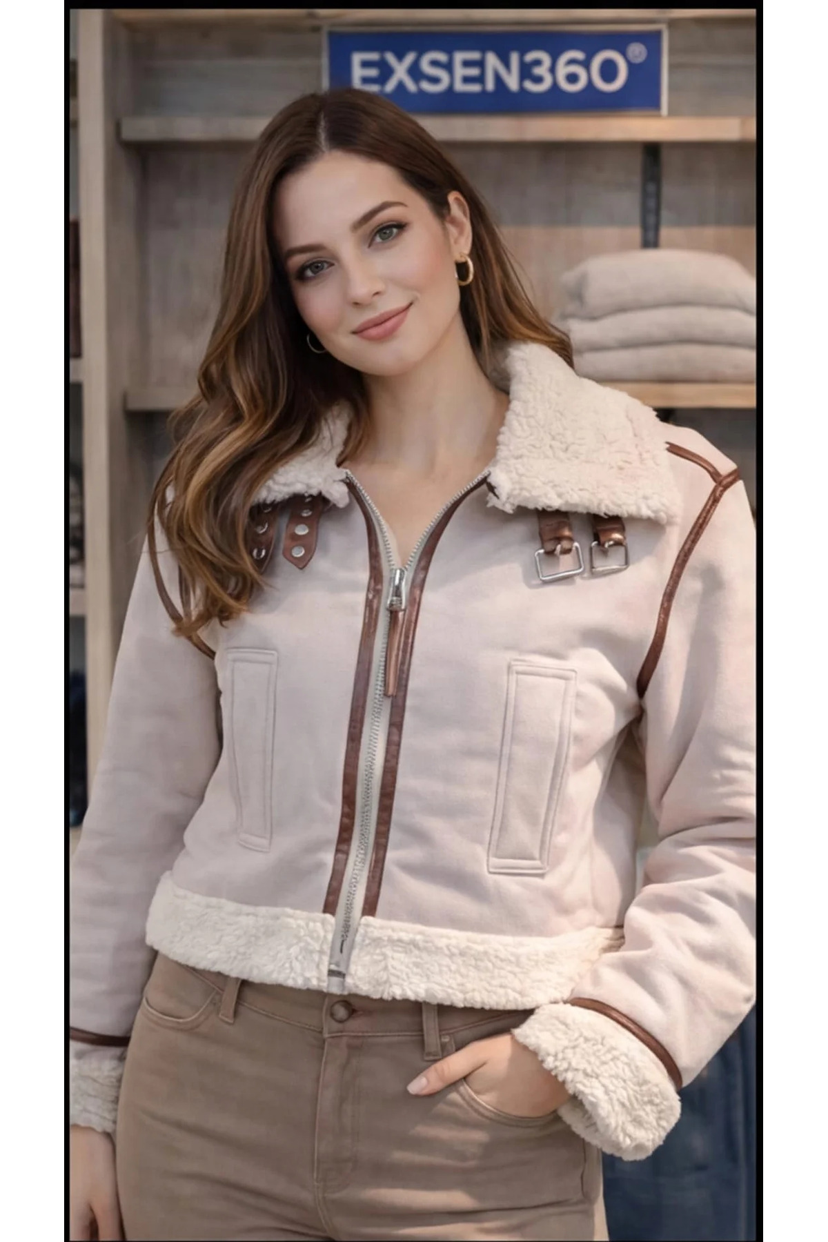 BİYE DETAY KISA LAMİNE CEKET