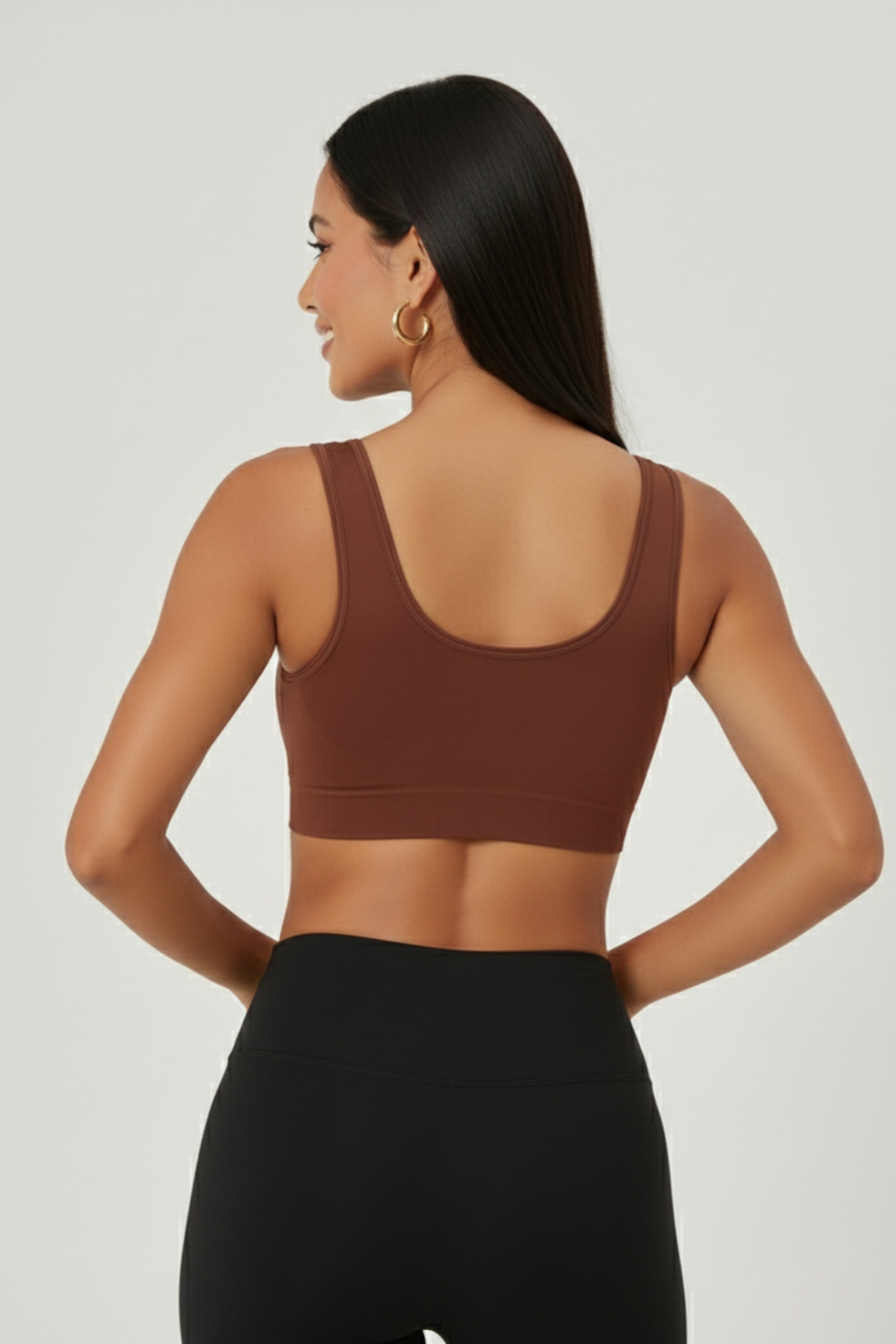 MİSTİRİK Rosella Model Göğüs Küçültücü Kalın Asklı Pedsiz Sütyen Kahve Renk görsel 4