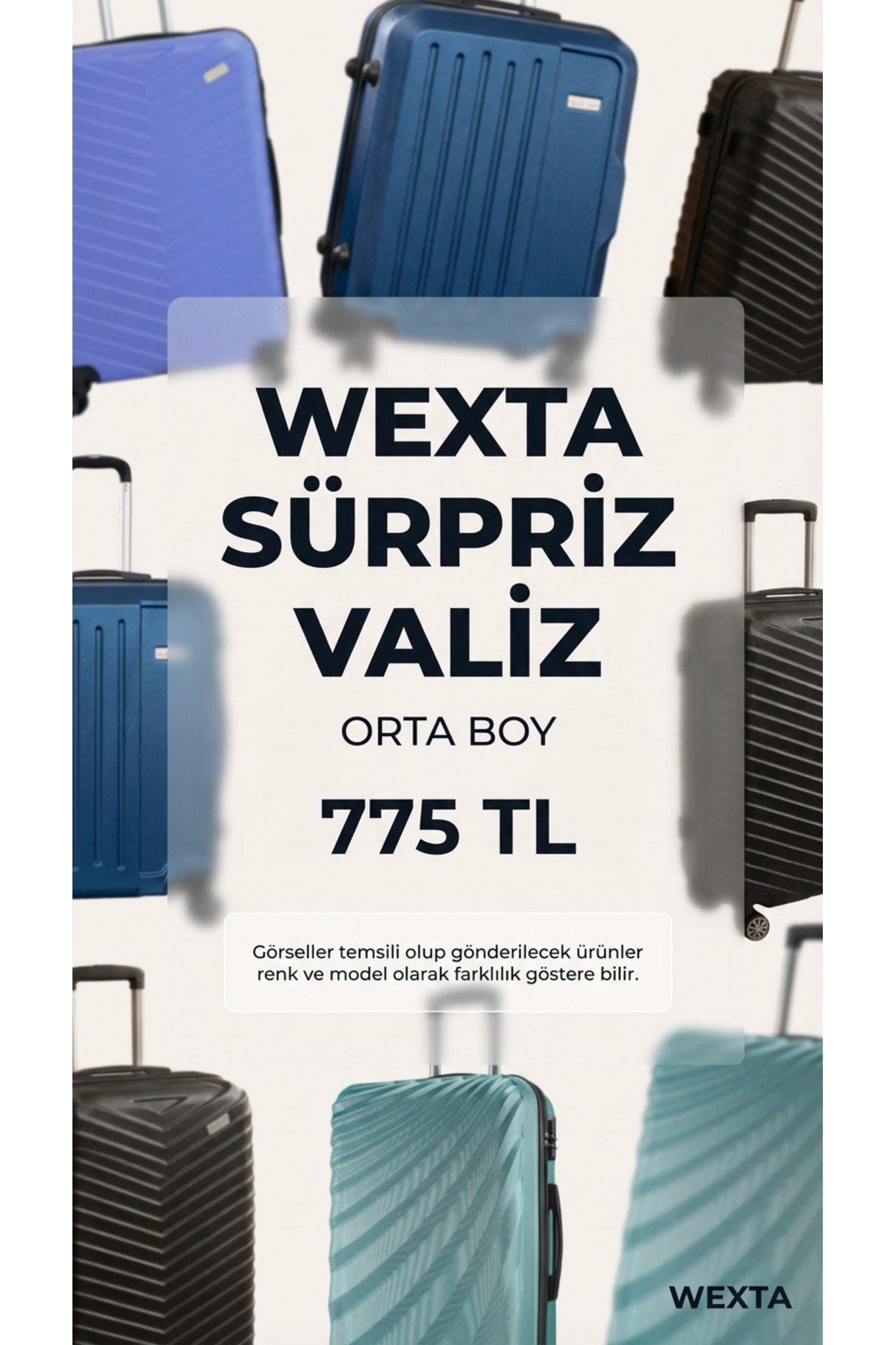 Wexta Valiz - ORTA BOY - Karışık Renk ve Karışık Model