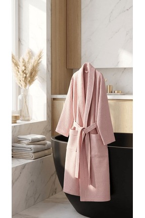 Nuriye Kocakaplan Waffle Kumaş Bornoz - Sabahlık