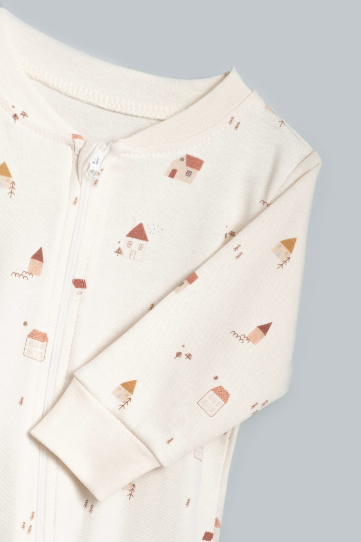 Vauva Kız Erkek Bebek Tulumu Uzun Kollu Fermuarlı Pijama Tulum Baskılı Uyku Tulumu fotoğrafı 2 (önizleme)