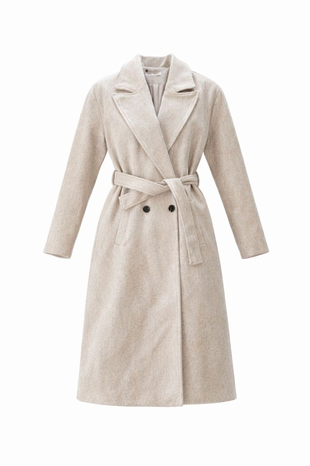 HAKKE  Kruvaze Yaka Kaşe Kaban - Görsel 4