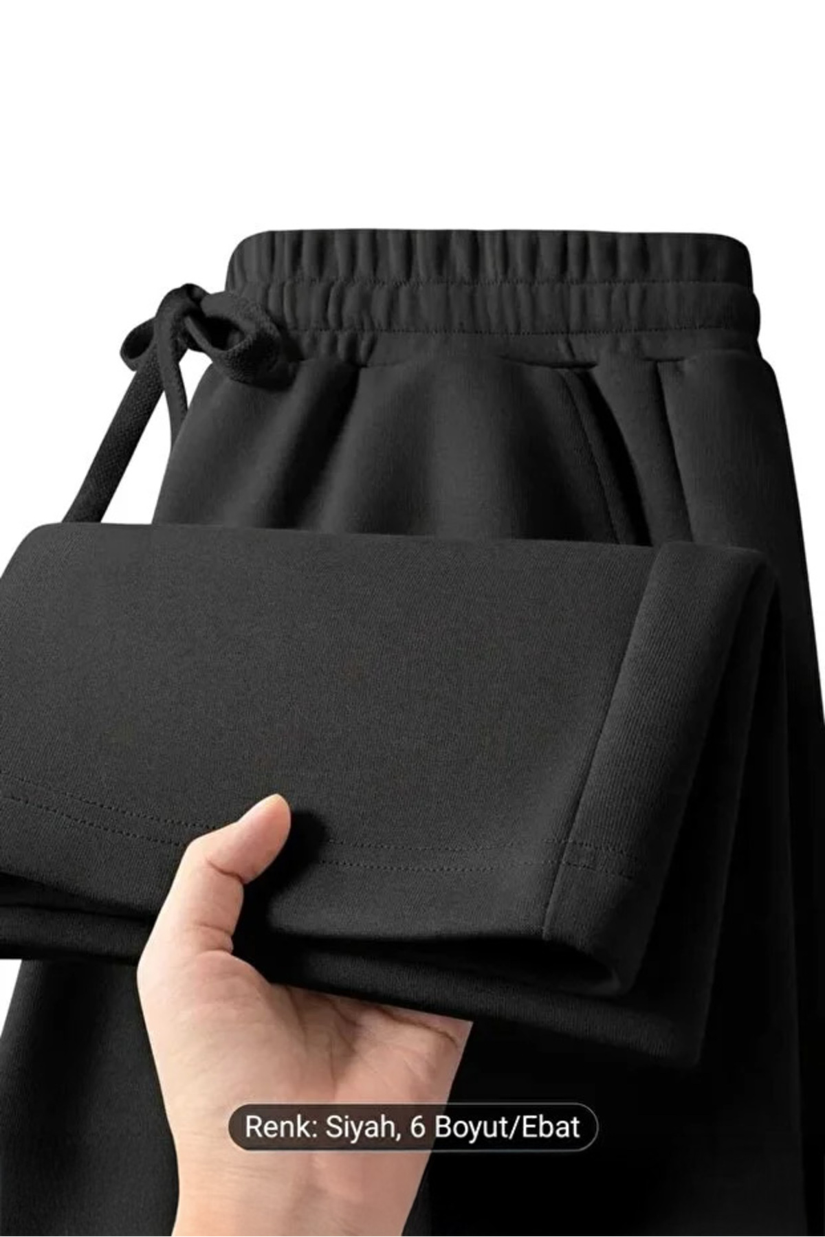 De Carte  Kadın Bol Kesim Geniş Paça Oversize Siyah&Gri Pantolon Tarz Eşofman Altı - Görsel 3