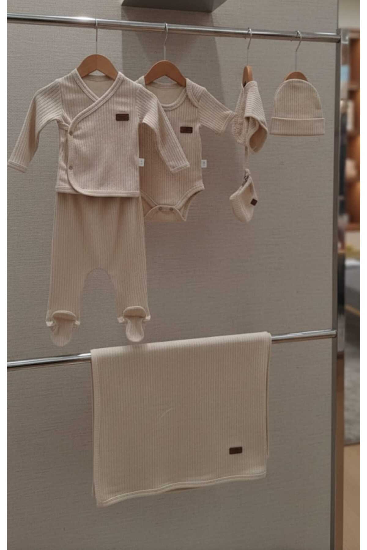 Kidzes Raporlu Kız&Erkek Bebek Yeni Doğan-Hastane Çıkışı 7'liSet (Battaniye Dahil) %100 Pamuk (KREM RENK) fotoğrafı 3 (önizleme)