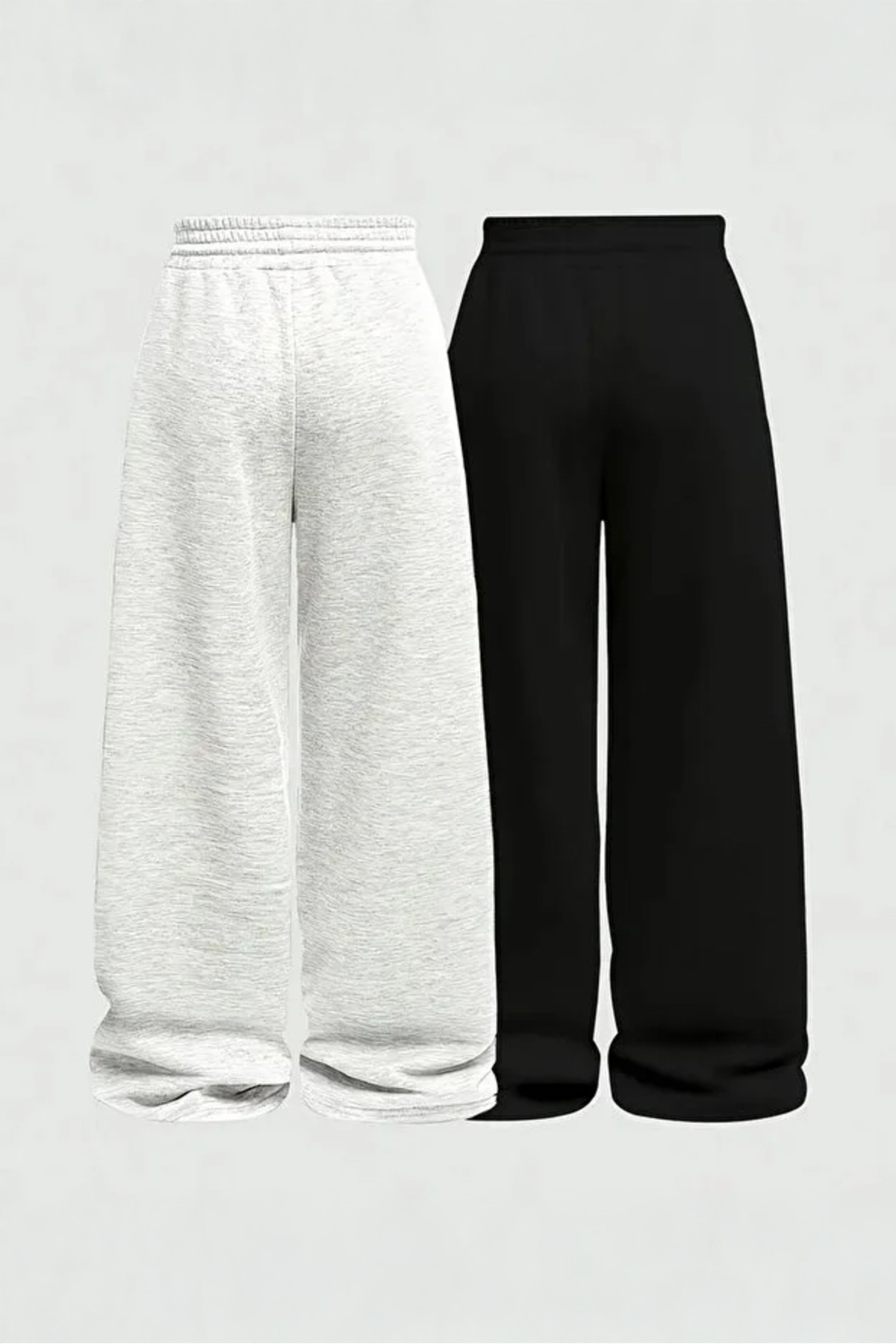 De Carte  Kadın Bol Kesim Geniş Paça Oversize Siyah&Gri Pantolon Tarz Eşofman Altı - Görsel 2