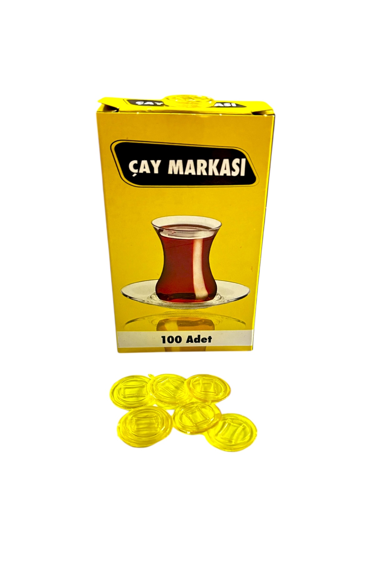 TOMBİ-X 100 lü Çay Markası Yuvarlak ŞEFFAF SARI