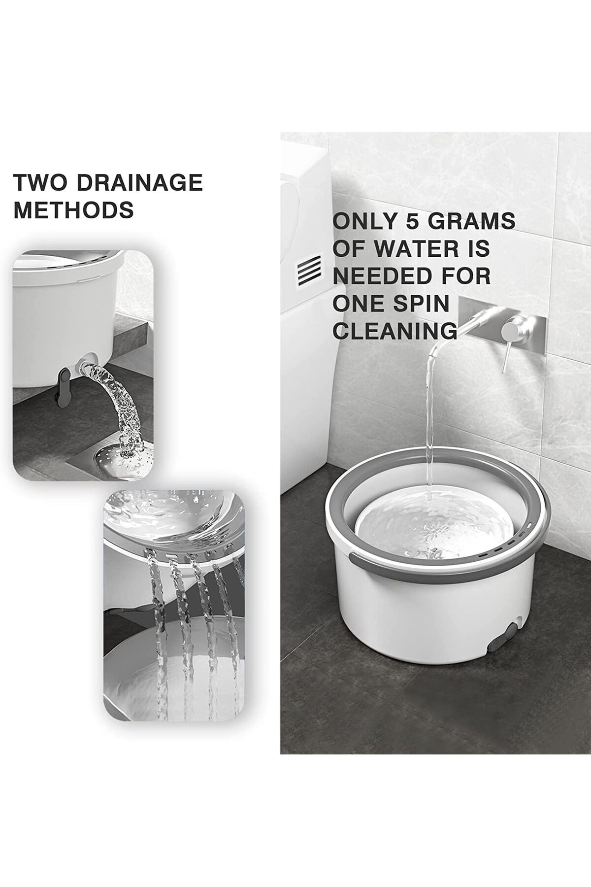 سطل وممسحة سبين 360 درجة بعزل الماء – تنظيف بدون عصر ومجهود أقل,دلو دائري مع 2 منشفة هدية 🎁