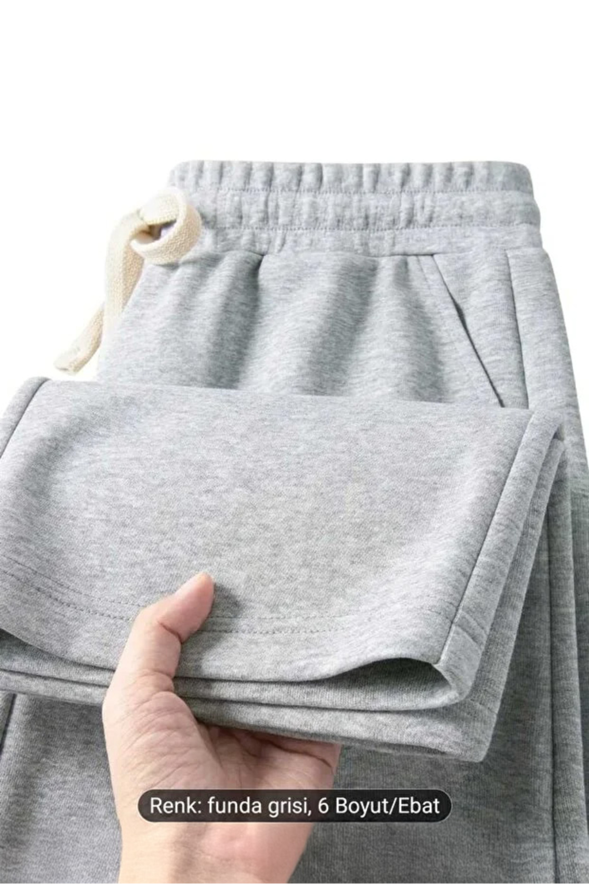 De Carte  Kadın Bol Kesim Geniş Paça Oversize Siyah&Gri Pantolon Tarz Eşofman Altı - Görsel 4