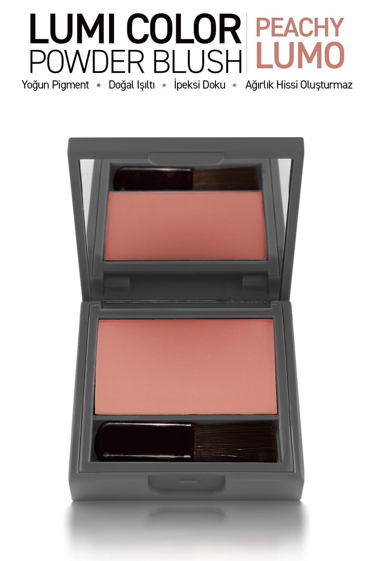 Yoğun Pigmentli Ultra İnce İpeksi Dokulu Pudra Allık - Lumi Color Powder Blush 152 Peachy Lumo — بژ LUMICOLOR — تصویر 6 از 6