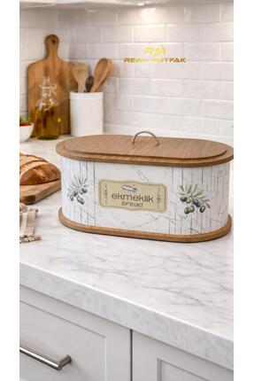 Real Mutfak AHŞAP EKMEKLİK BEYAZ MERMER DESEN